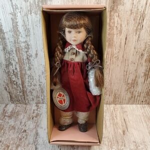 Delton Products Corp Collectible Porcelain Country Doll PAULA Original Box